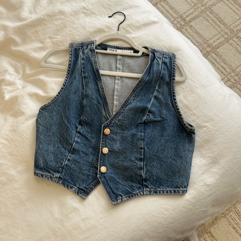 Zara Blue Denim Tank Top